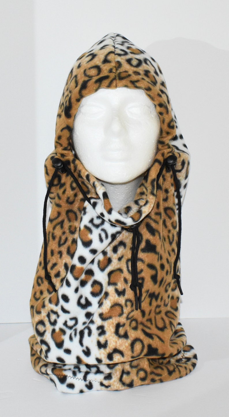 Cheetah Fleece Balaclava Hat, Animal Print, Unisex Winter Hat, Gift For Her, Women's Gift, Neck Warmer, Fleece Neck Gaiter