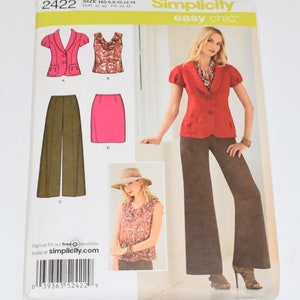Uncut Simplicity Pattern 2422 Misses&#39;/Miss Petite Jacket, Top, Pants And Skirt, Size 6 - 14, Easy Chic Pattern, Sewing Pattern, Women&#39;s, OOP