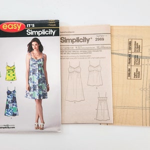 Uncut Simplicity 2969 Misses' Knit Sun Dress Or Top, Spaghetti Straps, Slip Dress, Sizes 6 8 10 12 14 16 18, It's So Easy Sewing Pattern image 5