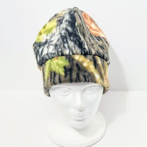 Mossy Oak Camo Fleece Beanie Hat With Extra Warmth Band, Hunting Hat, Camouflage Hat, Gift For Him Or Her, Winter Hat, Handmade Gift