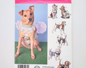 Uncut Simplicity 1482 DOG CLOTHES Dress Up, Santa, Dress, Fairy Wings, Tuxedo, Shirt And Tie, Three Sizes S M L, Sewing Pattern