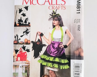 McCall's Halloween Sewing Pattern 6811: Apron, Hat, Ghost, Silhouettes