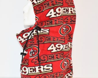 49ER'S Red Lightweight Fleece Balaclava Hat, Gift For Her, Gift For Him, Neck Gaiter, Sports Team, Winter Hat, Football, Unique Gift