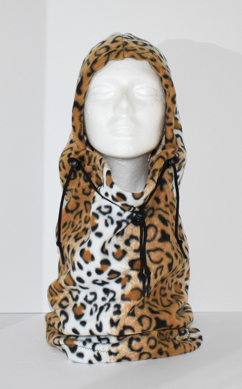 Cheetah Fleece Balaclava Hat, Animal Print, Unisex Winter Hat, Gift For Her, Women's Gift, Neck Warmer, Fleece Neck Gaiter