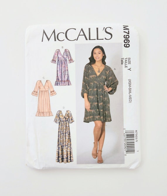 Uncut Mccall's 7969 Very Loose-fitting Pullover Dresses, Hem Ruffles |  Sizes XSM, SML, MED (4 6 8 10 12 14) | Easy Sewing Pattern - Etsy