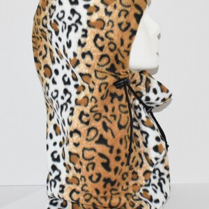 Cheetah Fleece Balaclava Hat, Animal Print, Unisex Winter Hat, Gift For Her, Women's Gift, Neck Warmer, Fleece Neck Gaiter
