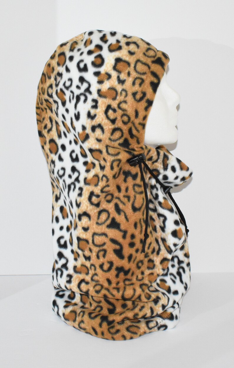 Cheetah Fleece Balaclava Hat, Animal Print, Unisex Winter Hat, Gift For Her, Women's Gift, Neck Warmer, Fleece Neck Gaiter