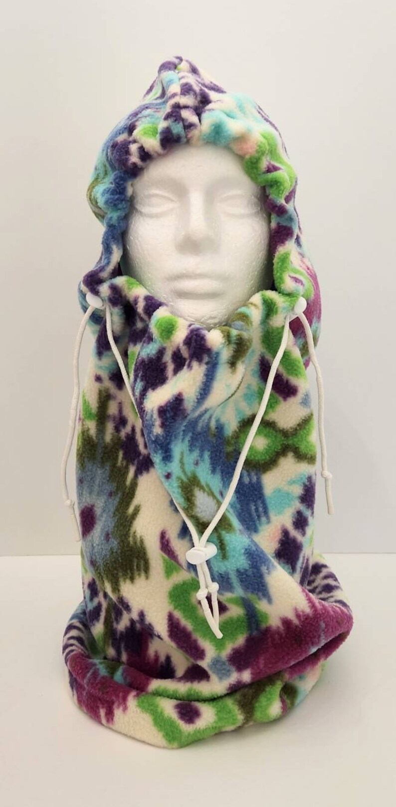 Multi Color Fleece Balaclava Hat, Gift For Her, Gift For Him, Unisex Gift, Winter Hat, Neck Gaiter, Neck Warmer, Unique Gift, Gift For Mom image 1