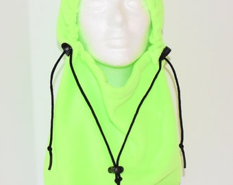 Lime Green Fleece Balaclava Hat, Gift For Her, Gift For Him, Winter Hat, Neck Gaiter, Unisex Gift, Neck Warmer, Unique Gift, Easter Gift