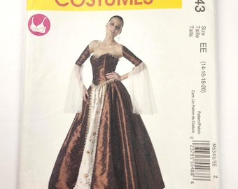 McCall's 6343 Misses Renaissance Medieval Costume Sewing Pattern, (Sizes 14-20)