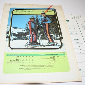 Green pepper sewing pattern number 112. Children's vest with chevron striping really cute pattern. Retro look. Child's sizes 4 6 8 10 12. Uncut pattern, master sewing pattern. Large pattern envelope.