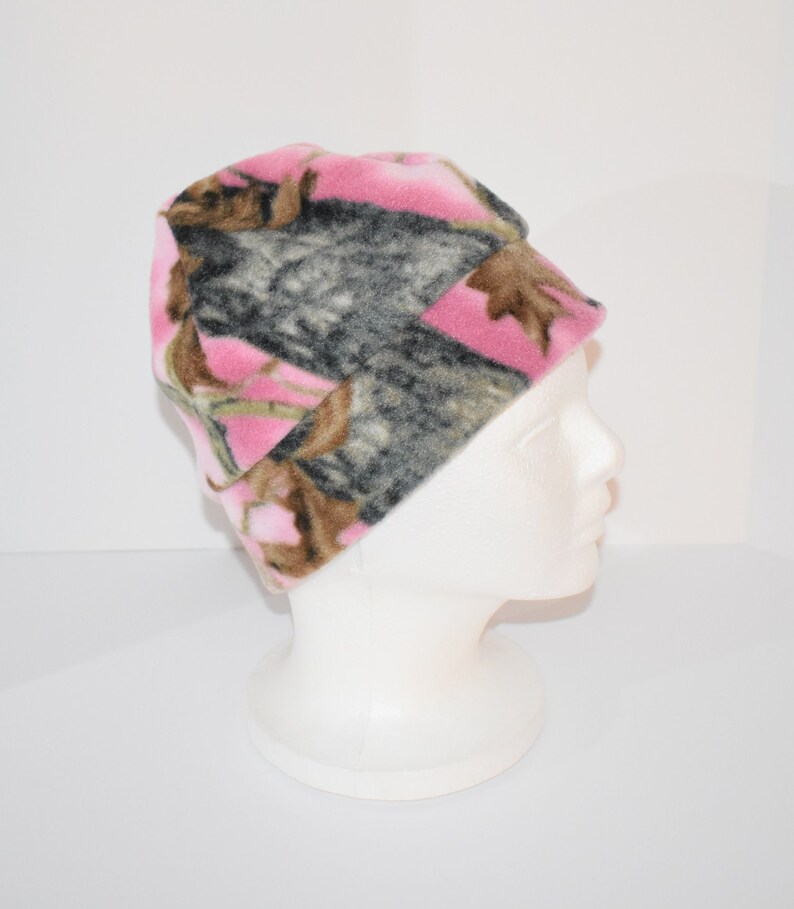 Pink Mossy Oak Camouflage Fleece Beanie Hat With Extra Warmth Etsy