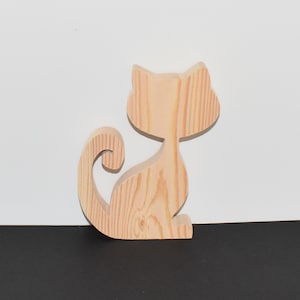 Freestanding Cat, Upcycled Wooden Cat, Wood Cat, Cat Decor, DIY Gift, Cat Decoration, Cat Decor For The Office, Cute Cat, Cat Lover