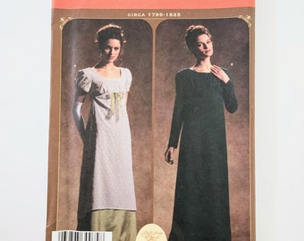 Uncut Simplicity 4055 | Misses' Regency Era Dress Costumes, Historical Circa 1795 - 1825, Cosplay | Sizes 6 8 10 12 | Sewing Pattern