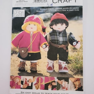 Uncut Vogue Craft 8926, Learning Dolls With Outfit & Iron Face Transfer For Embroidery, Linda Carr Pattern, Vintage Doll Sewing Pattern