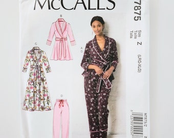 Uncut McCall's M7875 Misses Wrap Jacket, Robe, Pants And Belt | Sizes L, XL (16-22) | Sewing Pattern