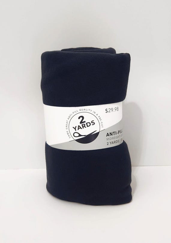 Black Solid Anti-Pill Plush Fleece Pre-Cut 2 Yards 58 Inches Wide, Midweight Soft Hand, Making No Sew Throws Tied Blankets, Sewing Supply