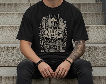NYC Graffiti T-Shirt: Vintage Streetwear Style - Comfort Colors Tee