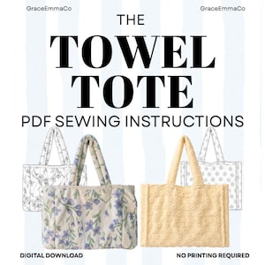 Nähanleitung für eine Handtuchtasche (PDF) | Anfängerfreundliche DIY-Tasche aus Frottee | Digitaler Download
