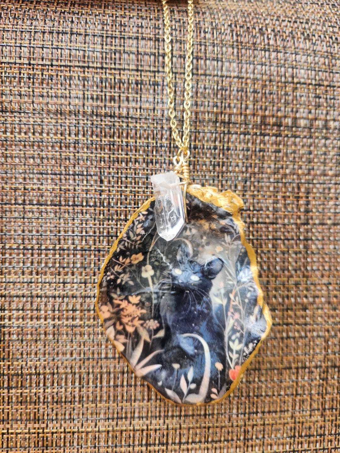 Good Shell Amulet Oyster Shell Amulet • Decoupage Crystal Altar Charm - Etsy