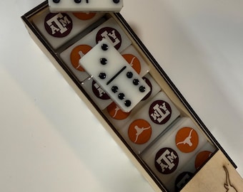 Texas Showdown Domino Set with Wooden Box