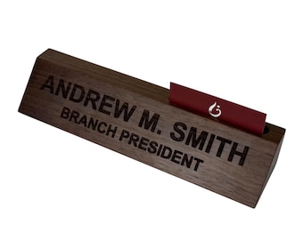 Desk Name Plate, Custom Name Sign, Personalized Wood Desk Name, Customized Walnut Desk Name, Executive Personalized Desk Name Plate,
