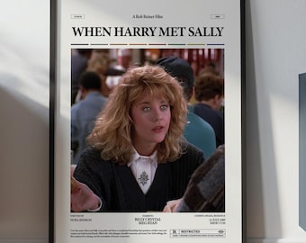 When Harry Met Sally Poster, Meg Ryan Poster, Billy Crystal Film Print, Harry and Sally Iconic Scene Poster, Movie Wall Art Idea