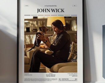John Wick Poster, Keanu Reeves Poster, Cult Action Movie John Wick Print, Gift for John Wick Fans, Movie Wall Art Idea, Retro Film Poster