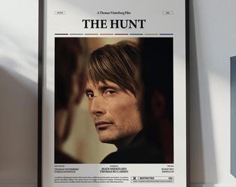 ザ・ハント ポスター、マッツ・ミケルセン ポスター、トーマス・ヴィンターバーグ映画ザ・ハント プリント、ヤグテン映画ポスター、映画の壁の装飾アイデア