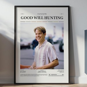 Good Will Hunting Poster, Matt Damon Poster, Gus Van Sant Film Good Will Hunting Print, Robin Williams Film Poster, Movie Wall Art Idea