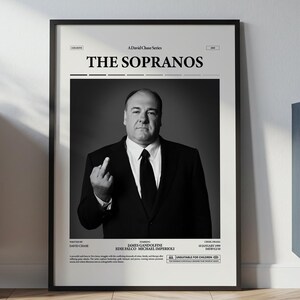 The Sopranos Poster, James Gandolfini Poster, David Chase Series Print, Retro TV Poster, Movie Wall Art Idea
