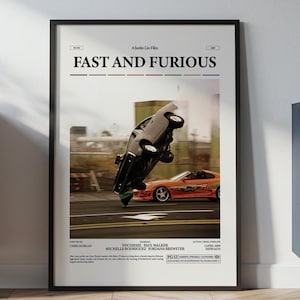 Fast And Furious Poster, Paul Walker Poster, Vin Diesel Film Poster, Justin Lin Film Fast And Furious Poster, Retro Film Poster