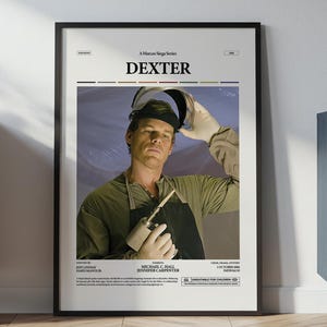 Dexter Poster, Michael C. Hall Poster as Dexter, Cult Crime Series Dexter Print, Movie Wall Art Idea, Gift for Dexter Fans, Retro Movie Art