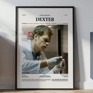 Dexter Poster, Michael C. Hall Poster as Dexter, Dexter Morgan Print, Movie Wall Art Idea, Gift for Dexter Fans, Retro Movie Art