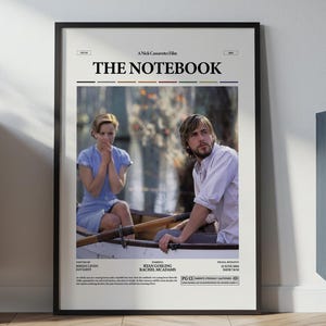 The Notebook Poster, Rachel McAdams Poster, Ryan Gosling Poster, Romance Film The Notebook Print, Gift for Her, Movie Wall Art Idea