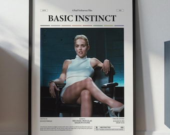 Basic Instinct Poster, Sharon Stone Poster, A Paul Verhoeven Film Print, Retro Movie Poster