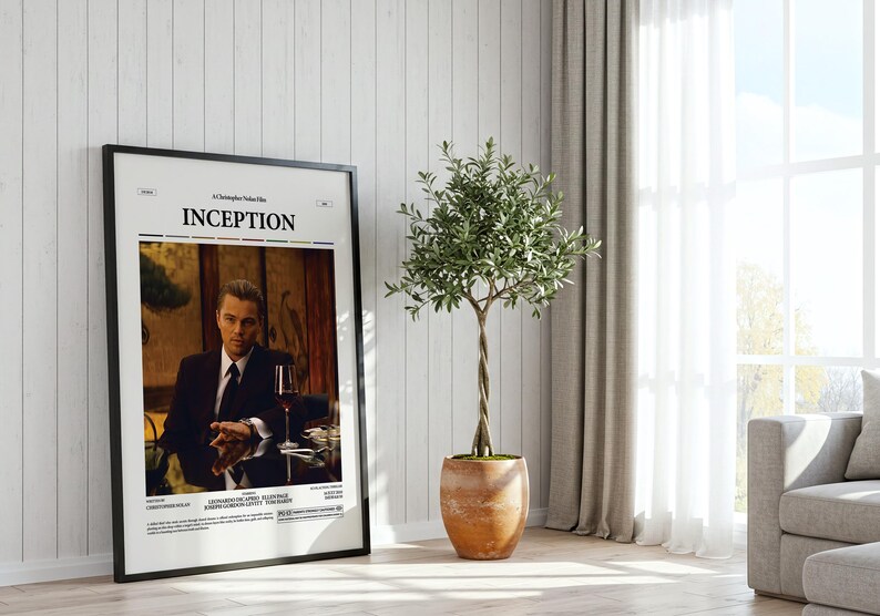 Inception Poster, Leonardo DiCaprio Poster, Christopher Nolan Film Inception Print, Cobb's Totem Poster, Retro Movie Poster