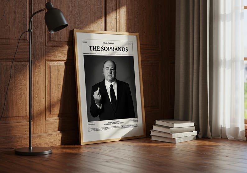 The Soprans Poster, James Gandolfin Poster, David Chase Series Print, Retro TV Poster, Movie Wall Art