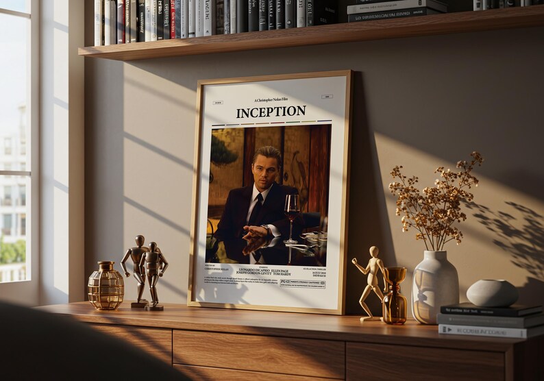 Inception Poster, Leonardo DiCaprio Poster, Christopher Nolan Film Inception Print, Cobb's Totem Poster, Retro Movie Poster