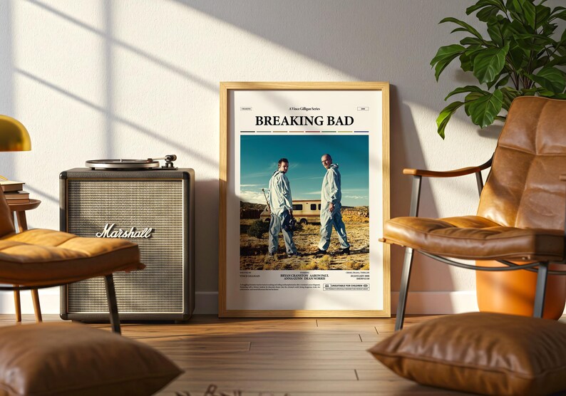Breaking Bad Poster, Walter White Poster, Bryan Cranston Poster, Aaron Paul Poster, Vince Gilligan TV Series Breaking Bad Print