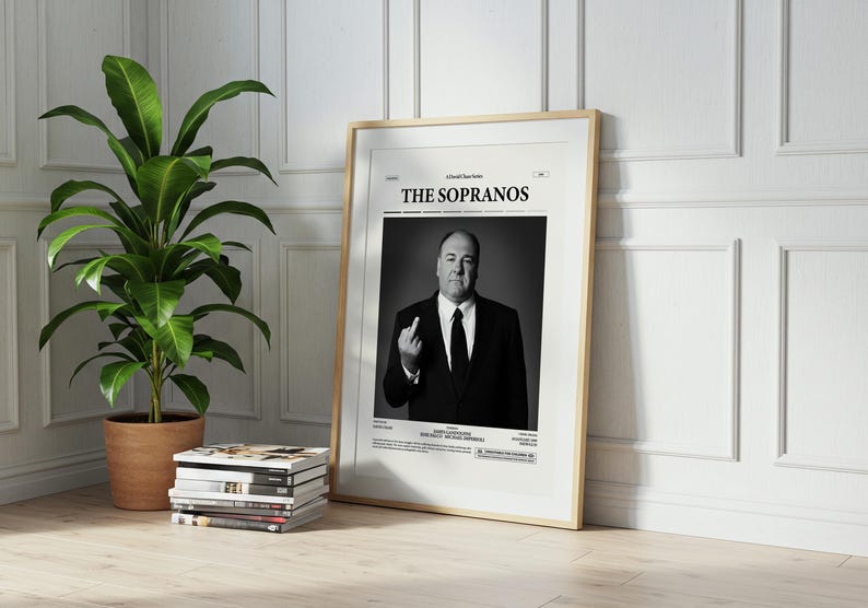 The Soprans Poster, James Gandolfin Poster, David Chase Series Print, Retro TV Poster, Movie Wall Art