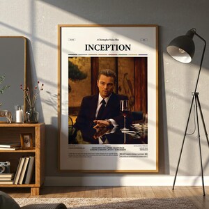 Inception Poster, Leonardo DiCaprio Poster, Christopher Nolan Film Inception Print, Cobb's Totem Poster, Retro Movie Poster