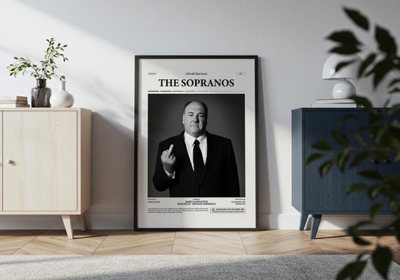 The Soprano Poster, James Gandolfin Poster, David Chase Series Print, Retro TV Poster, Movie Wall Art Idea