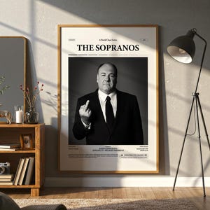 The Soprans Poster, James Gandolfin Poster, David Chase Series Print, Retro TV Poster, Movie Wall Art