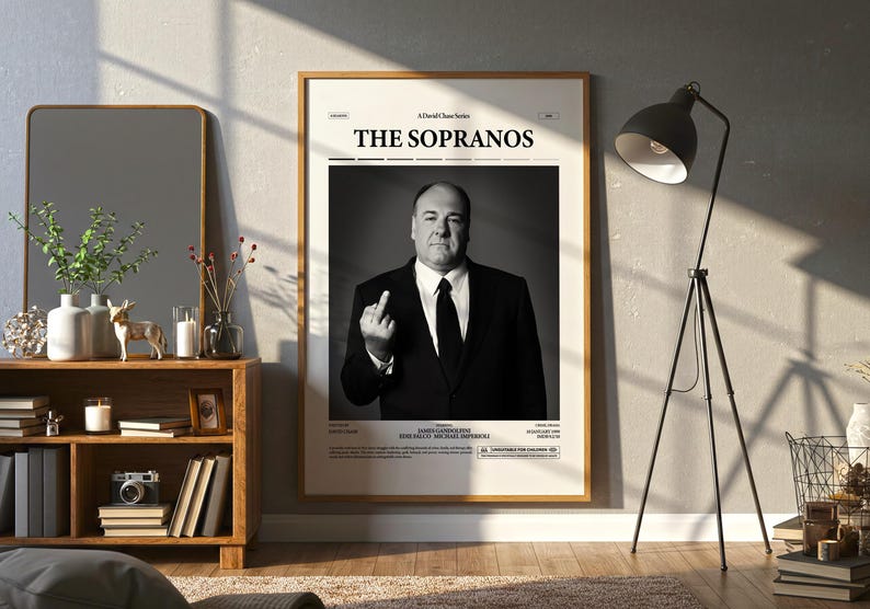 The Soprans Poster, James Gandolfin Poster, David Chase Series Print, Retro TV Poster, Movie Wall Art