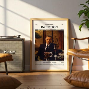 Inception Poster, Leonardo DiCaprio Poster, Christopher Nolan Film Inception Print, Cobb's Totem Poster, Retro Movie Poster