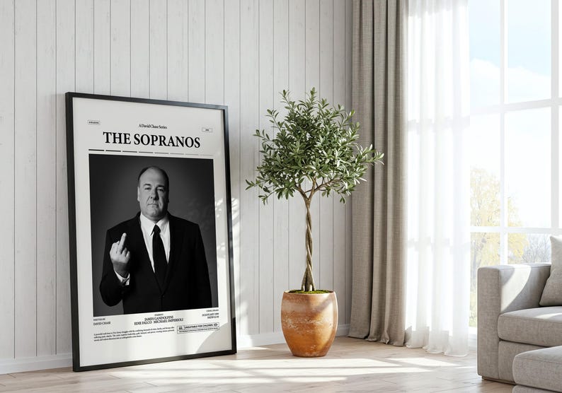 The Soprans Poster, James Gandolfin Poster, David Chase Series Print, Retro TV Poster, Movie Wall Art