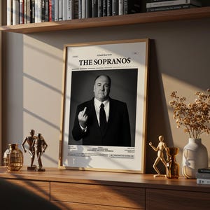 The Soprans Poster, James Gandolfin Poster, David Chase Series Print, Retro TV Poster, Movie Wall Art