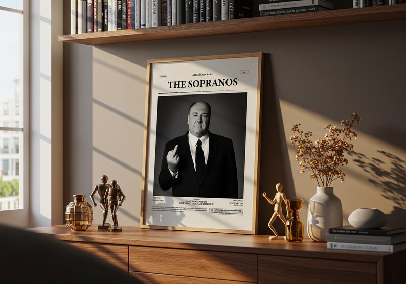 The Soprans Poster, James Gandolfin Poster, David Chase Series Print, Retro TV Poster, Movie Wall Art