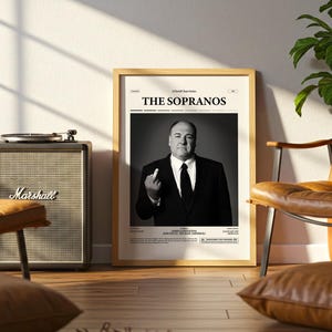 The Soprans Poster, James Gandolfin Poster, David Chase Series Print, Retro TV Poster, Movie Wall Art
